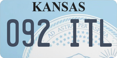 KS license plate 092ITL