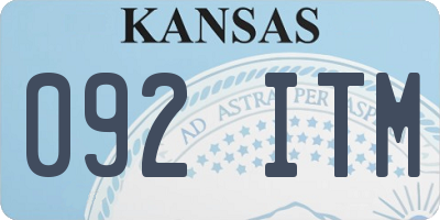 KS license plate 092ITM