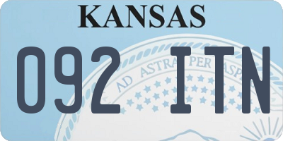 KS license plate 092ITN