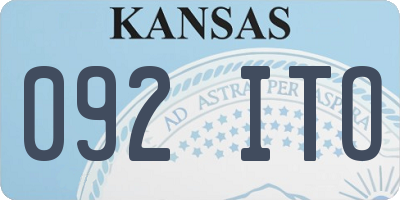 KS license plate 092ITO