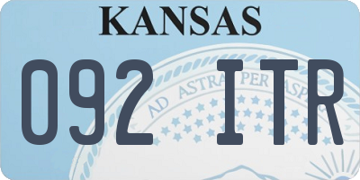 KS license plate 092ITR