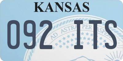 KS license plate 092ITS