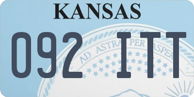 KS license plate 092ITT