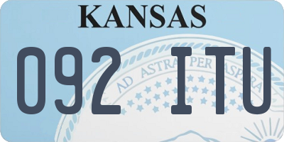 KS license plate 092ITU