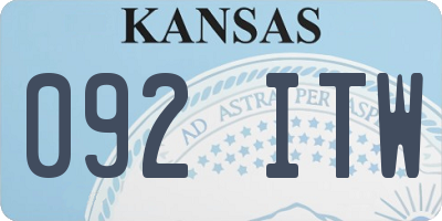 KS license plate 092ITW