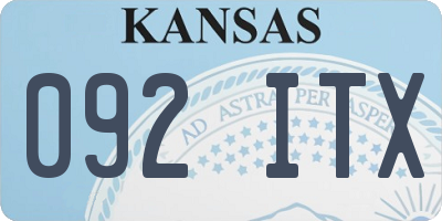 KS license plate 092ITX