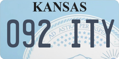 KS license plate 092ITY