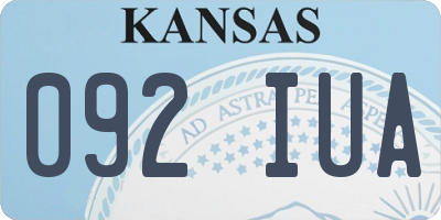 KS license plate 092IUA
