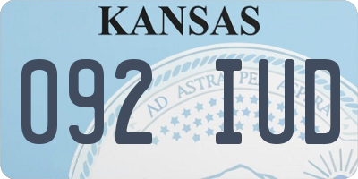KS license plate 092IUD