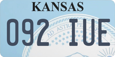 KS license plate 092IUE