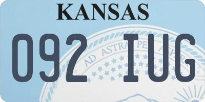 KS license plate 092IUG