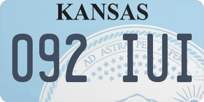 KS license plate 092IUI