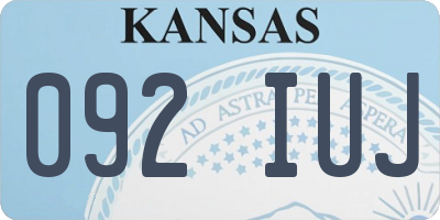 KS license plate 092IUJ