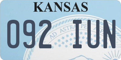 KS license plate 092IUN