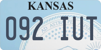 KS license plate 092IUT