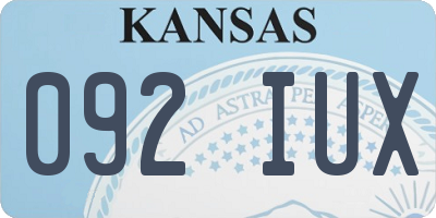 KS license plate 092IUX
