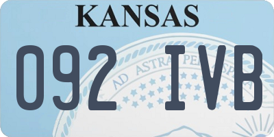 KS license plate 092IVB