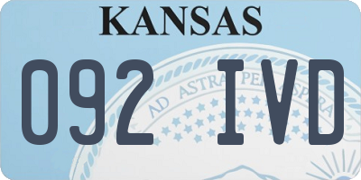 KS license plate 092IVD