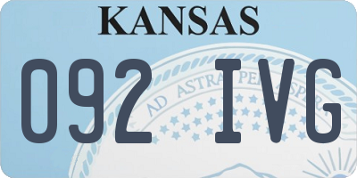 KS license plate 092IVG