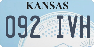 KS license plate 092IVH