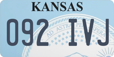 KS license plate 092IVJ