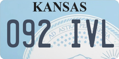 KS license plate 092IVL