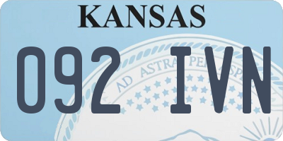 KS license plate 092IVN