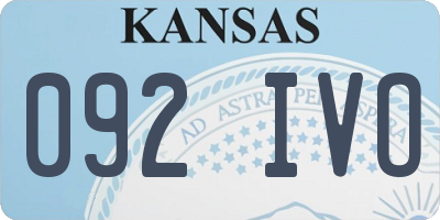 KS license plate 092IVO