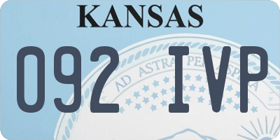KS license plate 092IVP