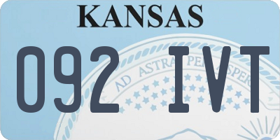 KS license plate 092IVT