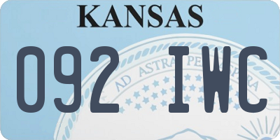 KS license plate 092IWC