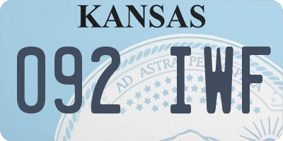 KS license plate 092IWF