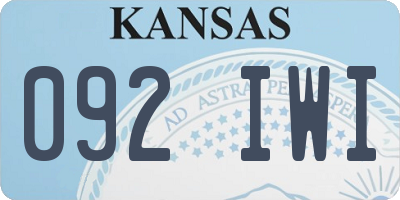 KS license plate 092IWI