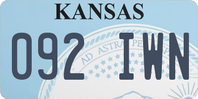KS license plate 092IWN