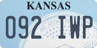 KS license plate 092IWP