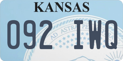 KS license plate 092IWQ