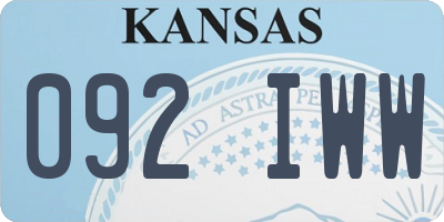 KS license plate 092IWW