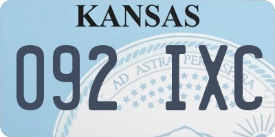 KS license plate 092IXC
