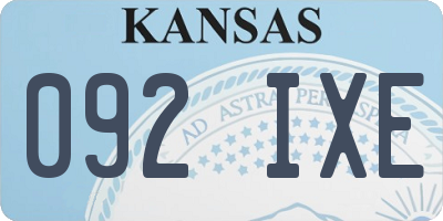 KS license plate 092IXE