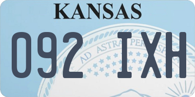 KS license plate 092IXH