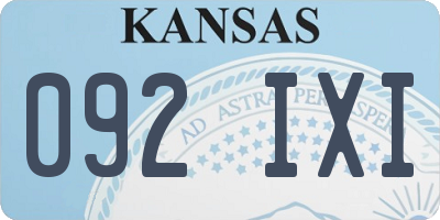 KS license plate 092IXI