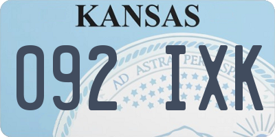 KS license plate 092IXK