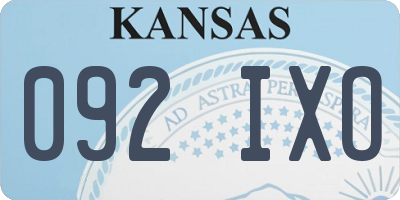 KS license plate 092IXO