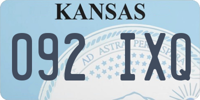 KS license plate 092IXQ