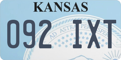 KS license plate 092IXT