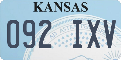 KS license plate 092IXV