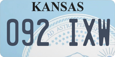 KS license plate 092IXW