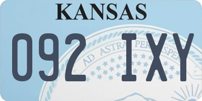 KS license plate 092IXY