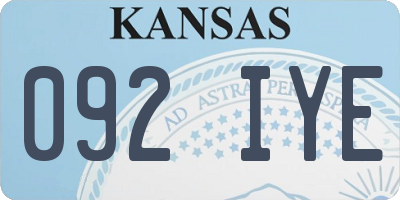 KS license plate 092IYE