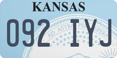 KS license plate 092IYJ